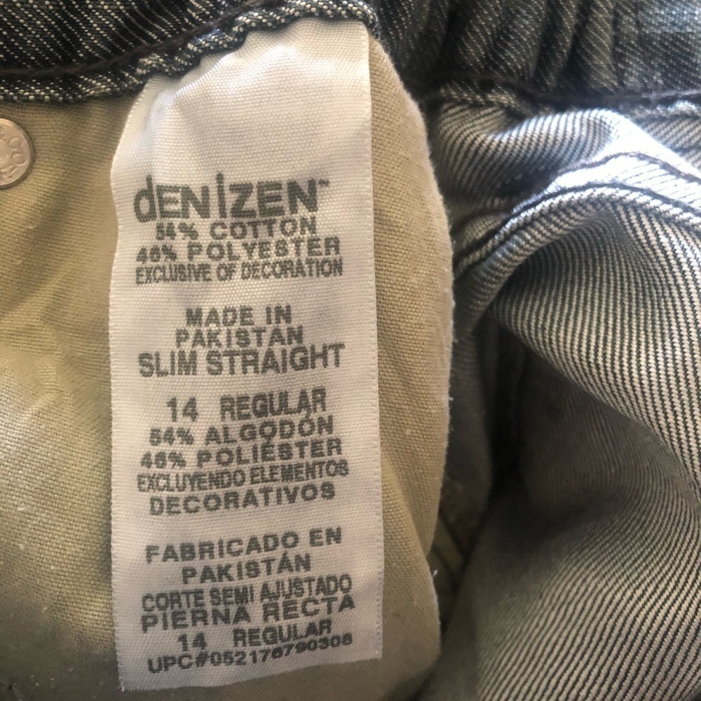 2016 LEVI'S DENIZEN* 218 SLIM STRAIGHT JEANS YOUTH sz14R - Picture 2 of 7